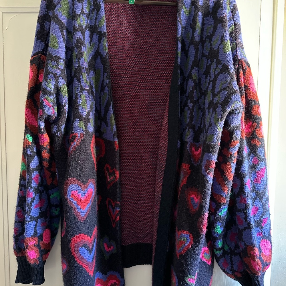 Farm Rio - Colorful Heart Patterned Women's Sweater
